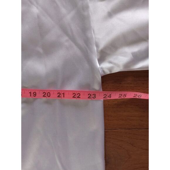 WINDY ROSE NIGHTGOWN WHITE GREEN COLLAR PLACKET APPLIQUED PINK FLOWERS Women's L - Picture 10 of 12